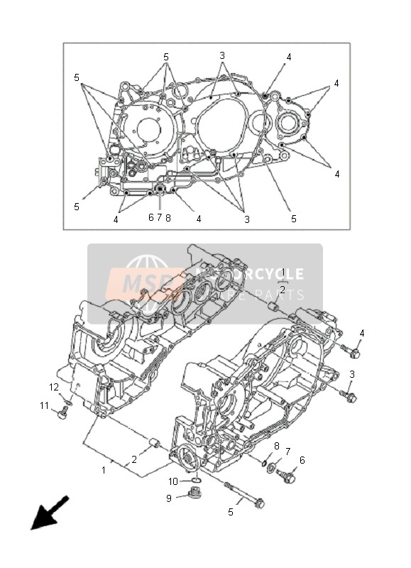 Yamaha XP500A T-MAX 2007 Crankcase for a 2007 Yamaha XP500A T-MAX